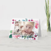 Elegant Godfather Voorstel Floral 2 Foto Kaart (Voorkant)