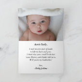 Elegant Godmother Voorstel Floral 2 Foto Kaart (Binnen)