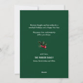 Elegant Gold 2023 Festive Pine Greenery Red Floral Feestdagenkaart (Achterkant)