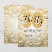 Elegant Gold 30e verjaardag Kaart (Voorkant / Achterkant)