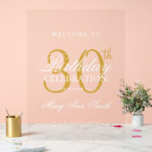 Elegant Gold 30th Birthday Party Welkom Acryl Bord (Huwelijk)