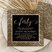 Elegant Gold 40 Script Black 40e verjaardag Kaart