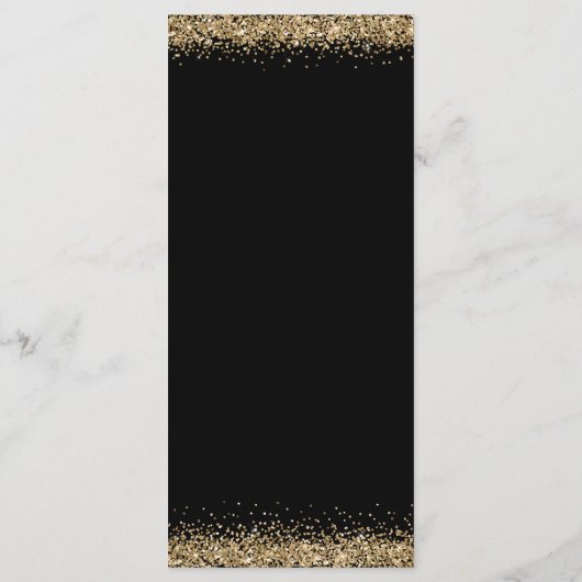 Elegant Gold 40th Birthday Dinner Flat Menu (Achterkant)