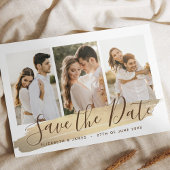 Elegant Gold 4 Foto bewaart de datum van huwelijk  Save The Date