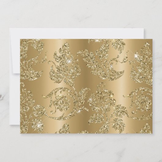 Elegant Gold 50 en Fabulous 50th Verjaardag Kaart (Achterkant)