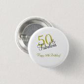 Elegant Gold 50 en feestdag Ronde Button 3,2 Cm (Voorkant /achterkant)