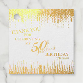 Elegant Gold 50 & Fabulous Birthday Real Bedankjes Labels