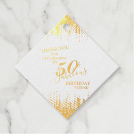 Elegant Gold 50 & Fabulous Birthday Real Folie Fav Bedankjes Labels