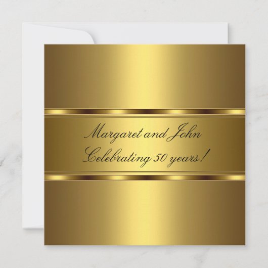 Elegant Gold 50e Jubileum Party Event Kaart (Voorkant)