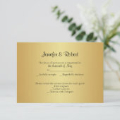 Elegant Gold 50e Jubileum-responskaart RSVP Kaartje (Staand voorkant)