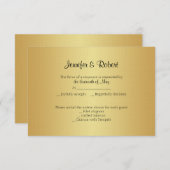 Elegant Gold 50e Jubileum-responskaart RSVP Kaartje (Voorkant / Achterkant)