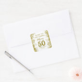 Elegant Gold 50e verjaardag Hartelijk dank voor uw Vierkante Sticker (Envelop)