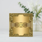Elegant Gold 50e verjaardag Jubileum Gold Kaart (Staand voorkant)