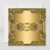 Elegant Gold 50e verjaardag Jubileum Gold Kaart (Voorkant)