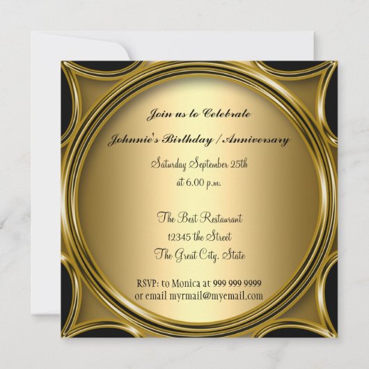 Elegant Gold 50e verjaardag Jubileum Gold Kaart (Achterkant)