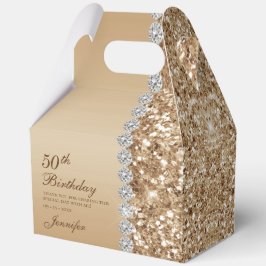 Elegant Gold 50th Birthday Bedankdoosjes