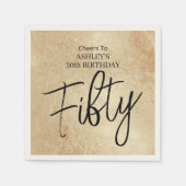 Elegant Gold 50th Birthday Napkins Servet (Voorkant)