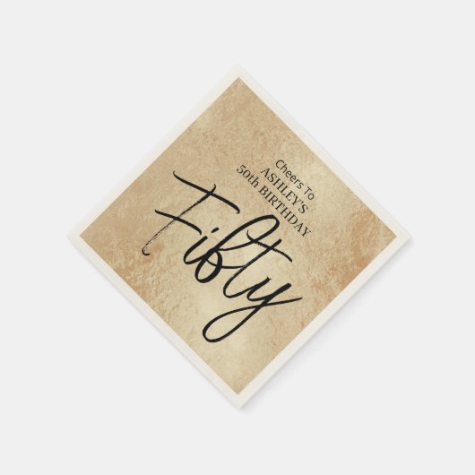Elegant Gold 50th Birthday Napkins Servet (Hoek)