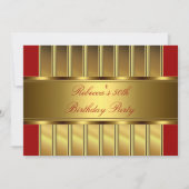 Elegant Gold 50th Birthday Party Event Red 2 Kaart (Voorkant)
