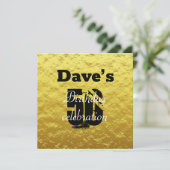 Elegant Gold 50th Birthday Party Kaart (Staand voorkant)