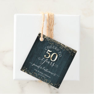 Elegant Gold 50th Birthday Script Bedankjes Labels