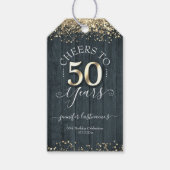 Elegant Gold 50th Birthday Script Cadeaulabel (Voorkant)