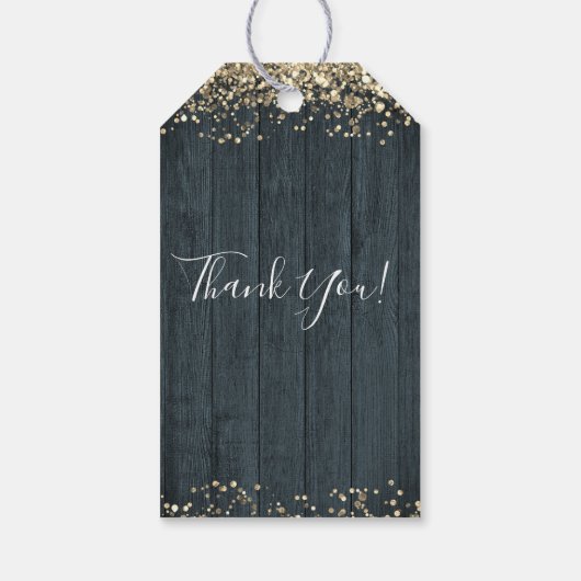 Elegant Gold 50th Birthday Script Cadeaulabel (Achterkant)