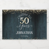 Elegant Gold 50th Birthday Script Likeurfles Etiket (Enkel label)