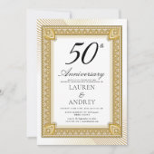 Elegant Gold 50th Wedding Anniversary Kaart (Voorkant)