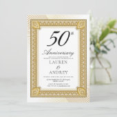 Elegant Gold 50th Wedding Anniversary Kaart (Staand voorkant)