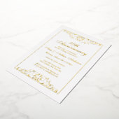 Elegant Gold 50th Wedding Jubileum Folie Uitnodiging (Gedraaid)