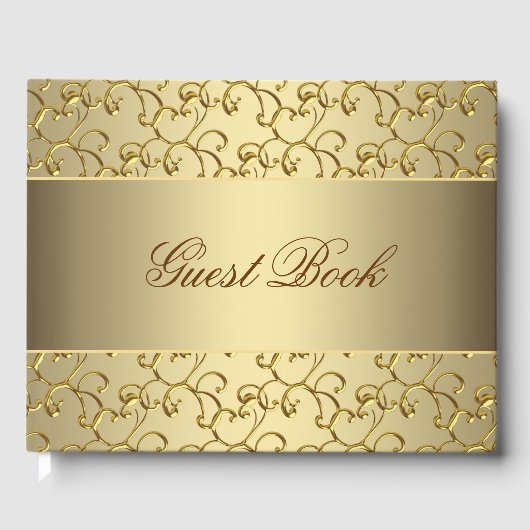 Elegant Gold 50th Wedding Jubileum Gastenboek (Voorkant)