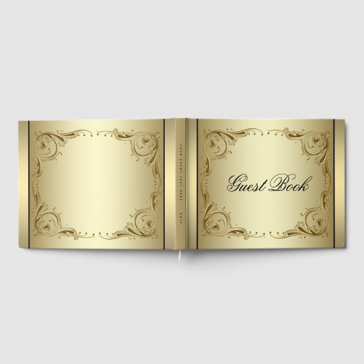 Elegant Gold 50th Wedding Jubileum Gastenboek (Volledig)