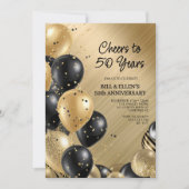 Elegant Gold 50th Wedding Jubileum Kaart (Voorkant)