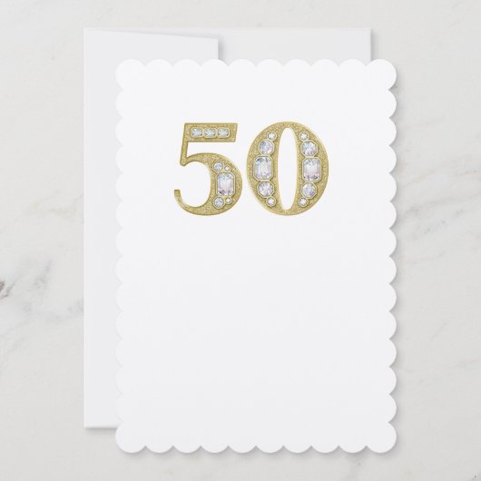 Elegant Gold 50th Wedding Jubileum Kaart (Achterkant)