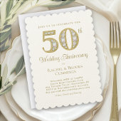 Elegant Gold 50th Wedding Jubileum Kaart