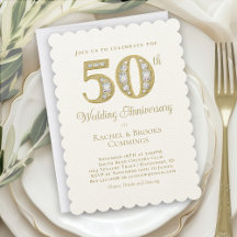 Elegant Gold 50th Wedding Jubileum
