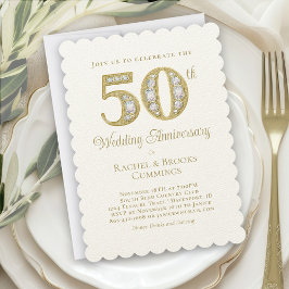 Elegant Gold 50th Wedding Jubileum Kaart