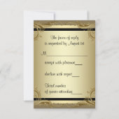 Elegant Gold 50th Wedding Jubileum Party RSVP Kaartje (Voorkant)
