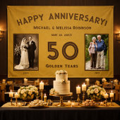 Elegant Gold 50th Wedding Jubileum Spandoek