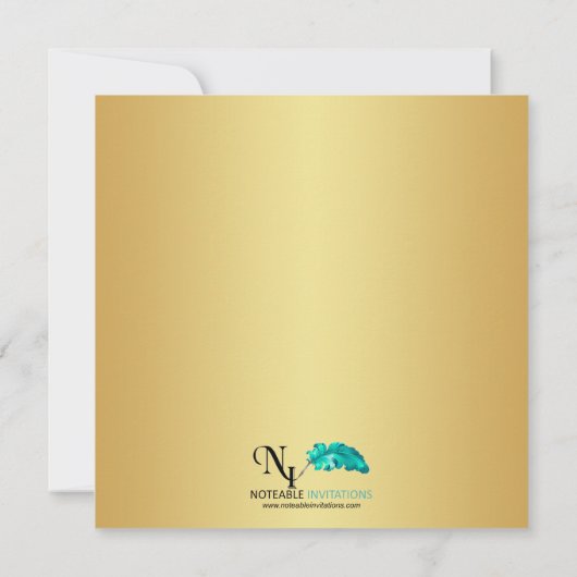 Elegant Gold 50th Wedding Jubileum Uitnodiging (Achterkant)