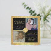 Elegant Gold 50th Wedding Jubileum Uitnodiging 5 (Staand voorkant)