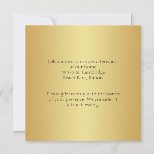 Elegant Gold 50th Wedding Jubileum Uitnodiging 5 (Achterkant)