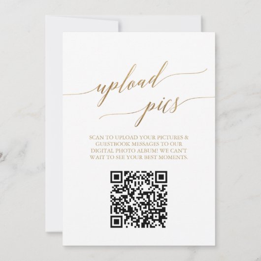 Elegant Gold 5x7-inch tabelnummer met Photo QR-cod (Achterkant)