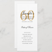 Elegant Gold 60th Birthday Party Programma Menu (Voorkant / Achterkant)