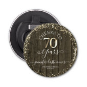 Elegant Gold 70th Birthday Script Bottle Open Button Flesopener (Voorkant)