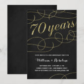 Elegant Gold 70th Wedding Jubileum Party Kaart (Voorkant / Achterkant)