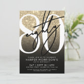 Elegant Gold 80th Birthday Kaart (Staand voorkant)