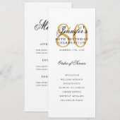 Elegant Gold 80th Birthday Party Programma Menu (Voorkant / Achterkant)