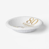 Elegant Gold 80th & Legendary Birthday Papieren Kommen (Gebogen)